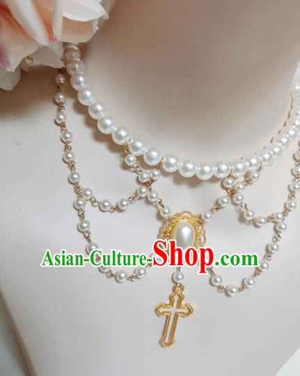 Top Grade Gothic Princess Pearls Necklace Handmade Necklet Accessories for Women