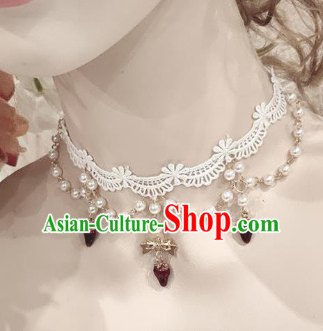 Top Grade Gothic Princess Garnet Necklace Handmade Necklet Accessories for Women