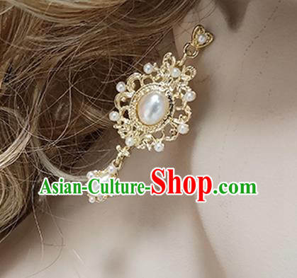 Top Grade Baroque Bride Pearl Earrings Handmade Wedding Ear Accessories for Women