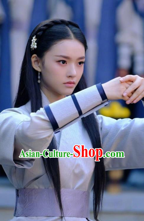 Ancient Chinese Female Swordsman White Hanfu Dress Drama Fights Break Sphere Xiao Xuner Costumes for Women