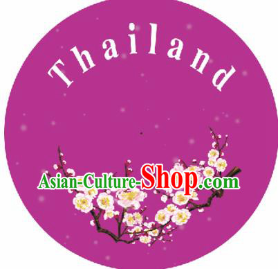 Thailand Handmade Printing Plum Purple Oil Paper Umbrella Traditional Umbrellas