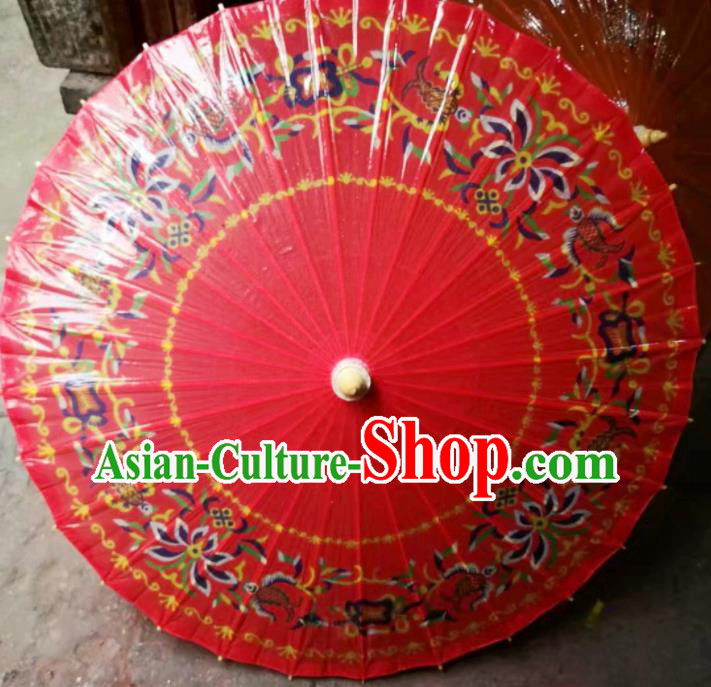Chinese Handmade Red Oil Paper Umbrella Traditional Decoration Umbrellas