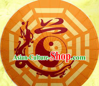Chinese Handmade Printing Taoism Tai Chi Oil Paper Umbrella Traditional Decoration Umbrellas