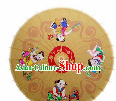 Chinese Handmade Printing Children Oil Paper Umbrella Traditional Decoration Umbrellas