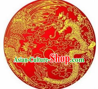 Chinese Classical Dance Printing Dragon Phoenix Handmade Red Paper Umbrella Traditional Decoration Umbrellas