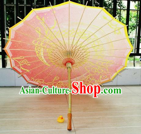 Chinese Classical Dance Handmade Printing Dragon Red Paper Umbrella Traditional Decoration Umbrellas