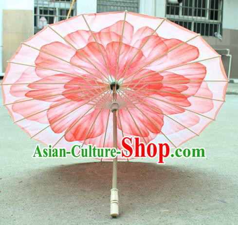 Handmade Chinese Classical Dance Printing Red Peony Silk Umbrella Traditional Cosplay Decoration Umbrellas