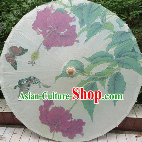 Chinese Classical Dance Handmade Printing Phalaenopsis Paper Umbrella Traditional Decoration Umbrellas