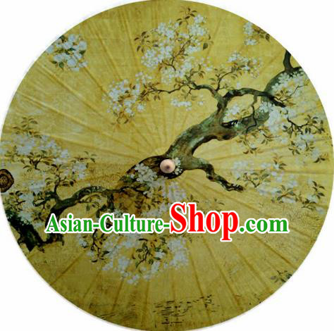 Japanese Handmade Printing Yellow Oil Paper Umbrella Traditional Decoration Umbrellas