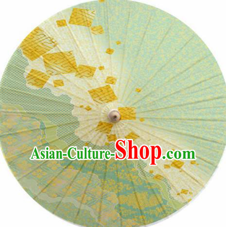Japanese Handmade Printing Sakura Green Oil Paper Umbrella Traditional Decoration Umbrellas