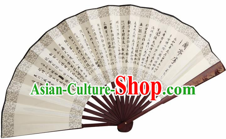 Japanese Handmade Painting Bamboo White Fans Accordion Fan Traditional Decoration Folding Fan