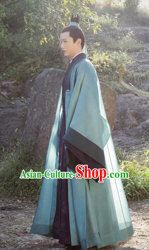 Chinese Ancient Taoist Clothing Drama Love and Destiny Swordsman Si Ming Costumes for Men