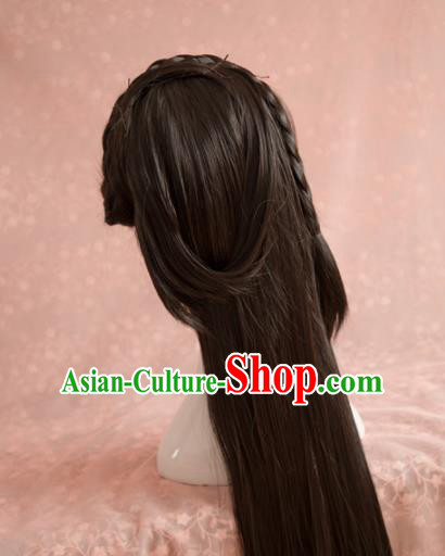 Traditional Chinese Song Dynasty Princess Wigs Cosplay Ancient Female Swordsman Chignon for Women