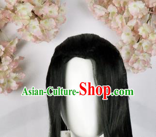 Traditional Chinese Cosplay Swordsman Black Wigs Sheath Ancient Taoist Chignon for Men