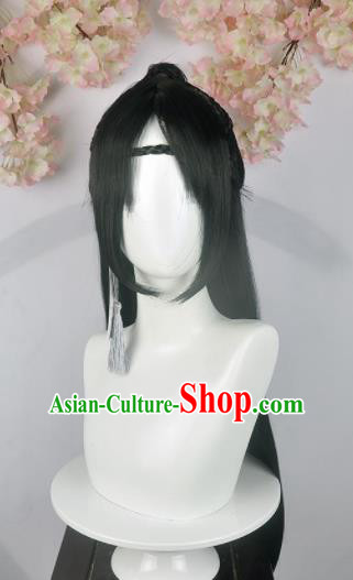 Traditional Chinese Cosplay Swordsman Wigs Sheath Ancient Nobility Childe Prince Chignon for Men