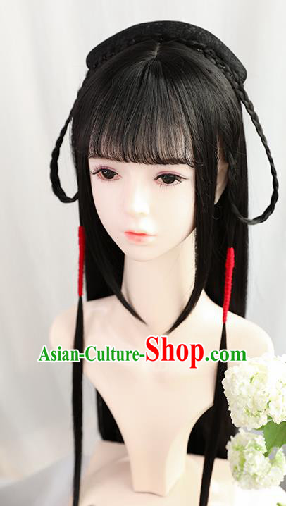 Traditional Chinese Cosplay Ming Dynasty Palace Princess Wigs Sheath Ancient Flying Apsaras Chignon for Women