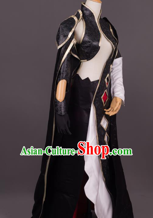 Traditional Chinese Cosplay Female Swordsman Black Dress Ancient Drama Costumes for Women