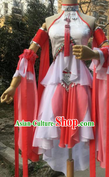 Traditional Chinese Cosplay Female Swordsman Short Dress Ancient Drama Fairy Costumes for Women