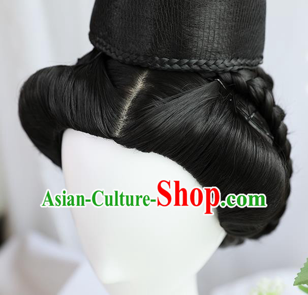 Traditional Chinese Cosplay Ming Dynasty Queen Wigs Sheath Ancient Taoist Nun Chignon for Women
