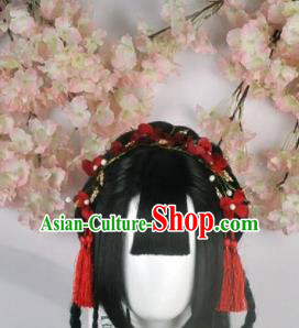 Traditional Chinese Cosplay Swordsman Princess Wigs Sheath Ancient Goddess Chignon for Women