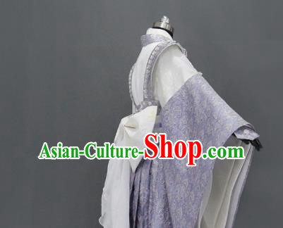 Traditional Chinese Cosplay Goddess Queen Violet Dress Ancient Drama Female Swordsman Costumes for Women