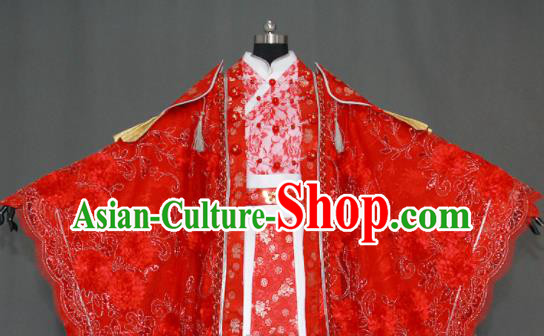 Traditional Chinese Cosplay Fairy Queen Wedding Red Dress Ancient Drama Female Swordsman Costumes for Women