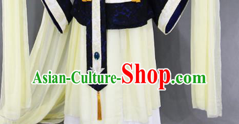 Customize Chinese Traditional Cosplay Taoist Priest Navy Costumes Ancient Swordsman Clothing for Men