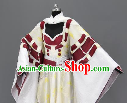 Traditional Chinese Cosplay Fairy Queen Short Dress Ancient Drama Female Swordsman Costumes for Women