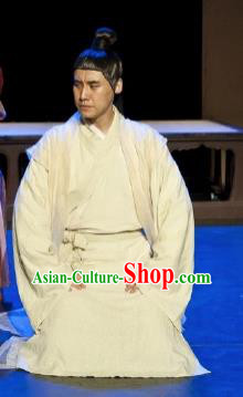 Chinese Drama I Love Taohua Ancient Scholar White Clothing Stage Performance Dance Costume for Men