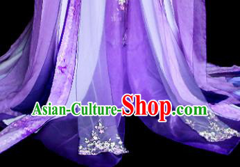 Traditional Chinese Cosplay Imperial Consort Purple Dress Ancient Drama Goddess Costumes for Women