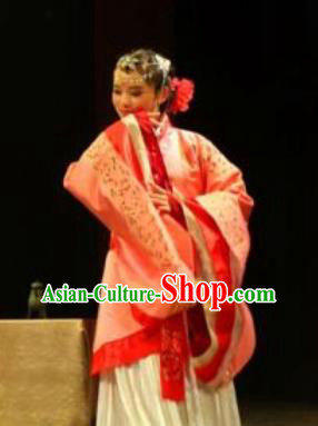 Chinese Drama Yuan Qu Ancient Court Dance Red Dress Stage Performance Costume and Headpiece for Women