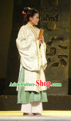 Chinese Drama Yuan Qu Ancient Court Lady Dance Dress Stage Performance Costume and Headpiece for Women