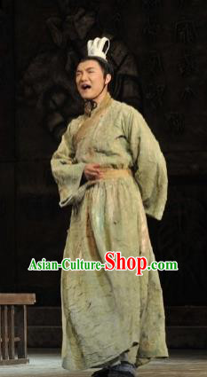 Chinese Drama Fu Sheng Ancient Qin Dynasty Prince Green Clothing Stage Performance Dance Costume for Men