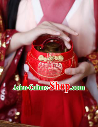 Traditional Chinese Ancient Termofor Cover Embroidered Red Brocade Bag