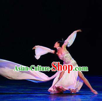 Chinese Impression of Suzhou Classical Dance Dress Stage Performance Costume and Headpiece for Women