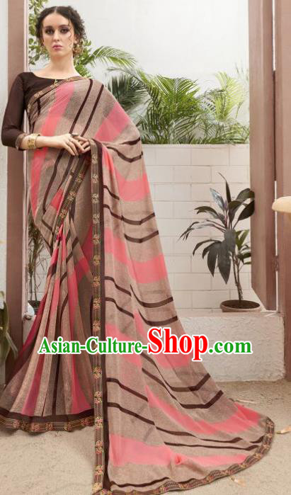 Asian Indian Bollywood Brown Saree Dress India Traditional Costumes for Women