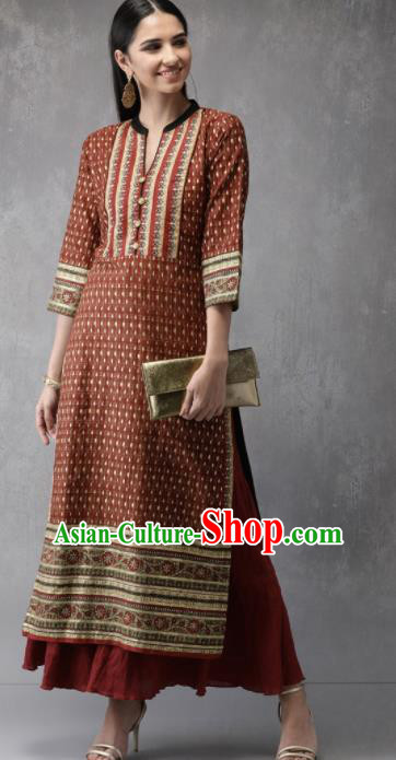 Asian Indian Traditional Printing Blouse India Punjabis Lehenga Choli Costume for Women