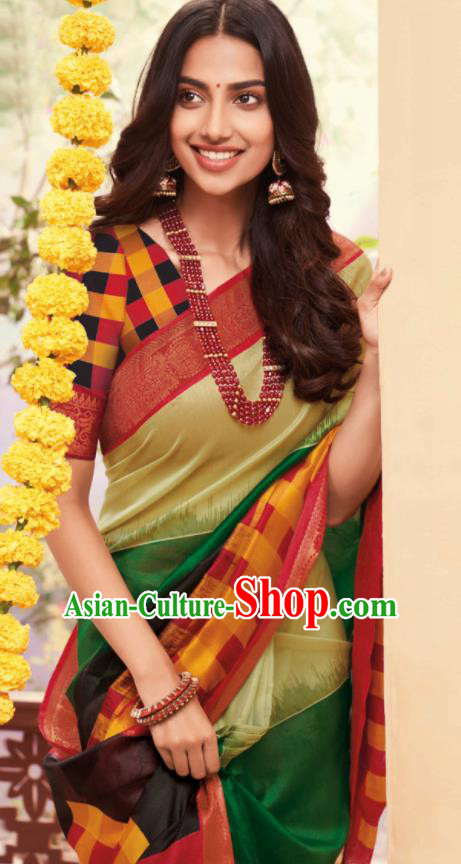 Asian Traditional Indian National Cotton Sari Dress India Lehenga Bollywood Costumes for Women