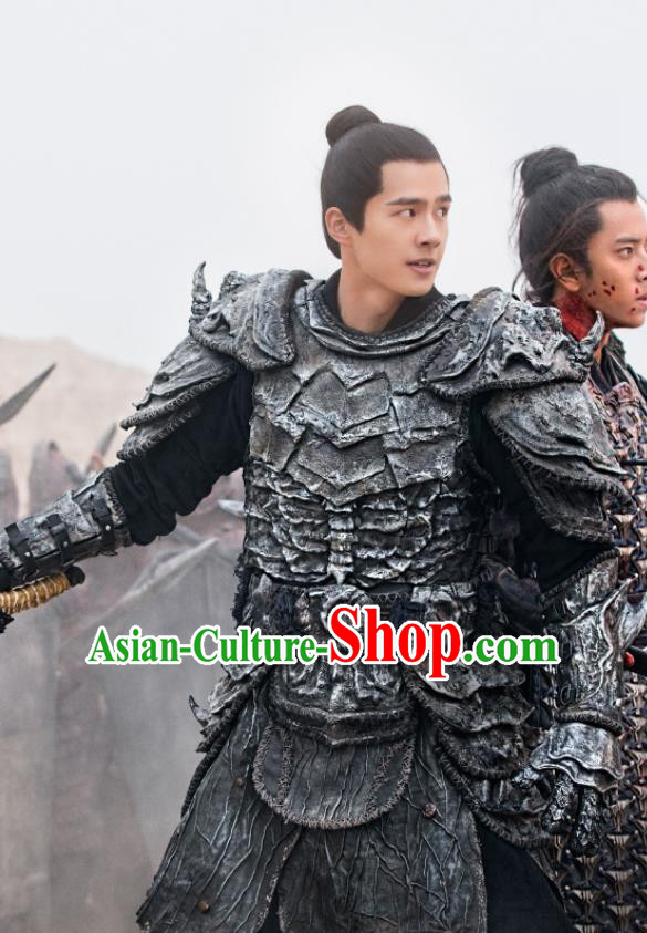 Chinese Ancient General Armor Drama Novoland Eagle Flag Prince Lv Guichen Liu Haoran Replica Costumes for Men
