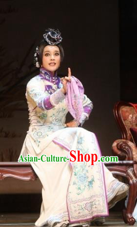 Chinese Unsurpassed Beauty Of A Generation Ancient Courtesan Sai Jinhua White Dress Stage Performance Dance Costume and Headpiece for Women