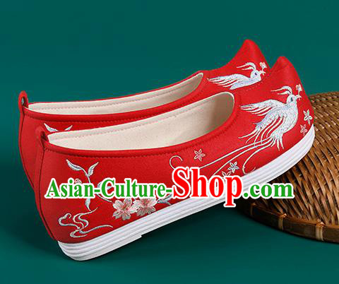 Chinese Traditional Embroidered Red Cloth Shoes Hanfu Shoes Princess Shoes for Women