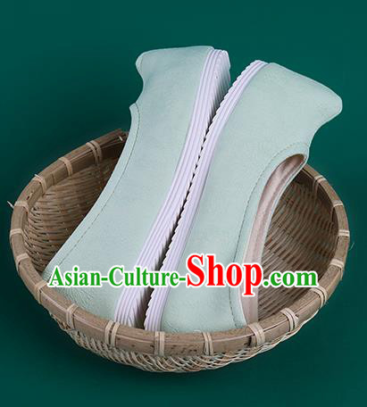 Chinese Traditional Light Green Cloth Shoes Hanfu Shoes Princess Shoes for Women