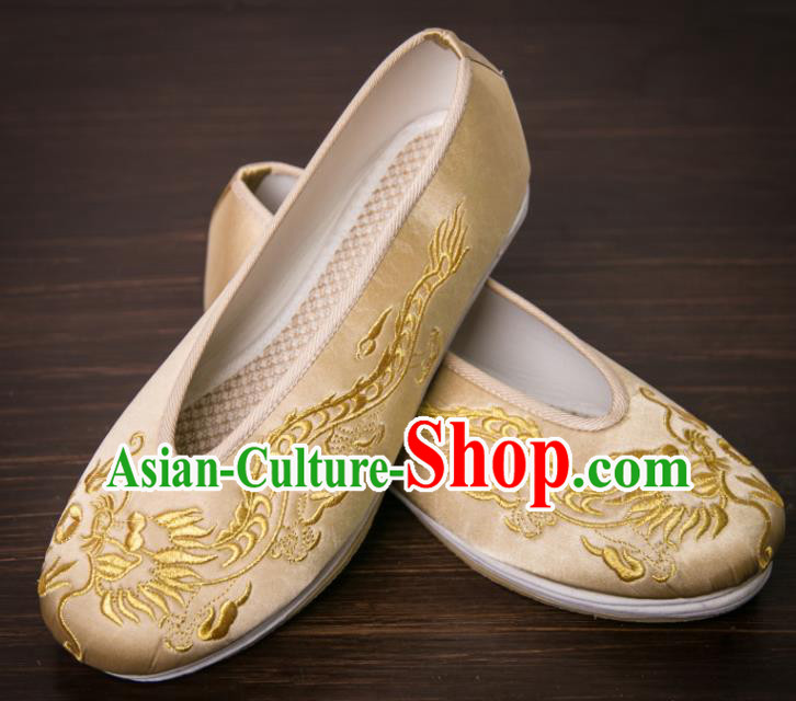 Handmade Chinese Bridegroom Shoes Traditional Wedding Embroidered Shoes Hanfu Shoes for Men