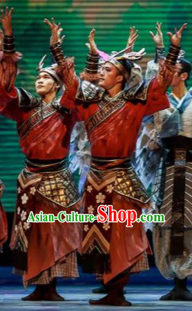 Sunsets Chinese Classical Dance Ancient Warrior Clothing Stage Performance Dance Costume for Men