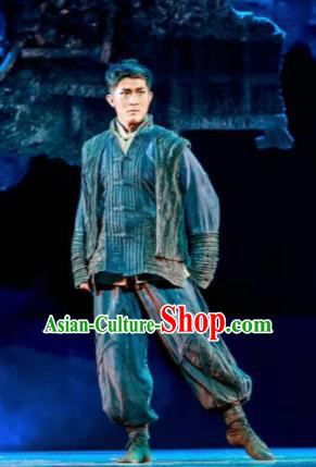 Fu Sheng Chinese Folk Dance Clothing Stage Performance Dance Costume for Men