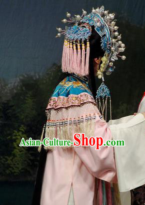Imperial Concubine Mei Chinese Peking Opera Diva Pink Dress Stage Performance Dance Costume and Headpiece for Women