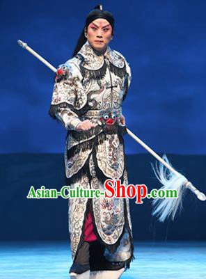 Su Wu In Desert Chinese Beijing Opera General Armor Clothing Stage Performance Dance Costume and Headpiece for Men