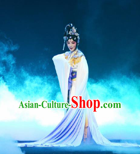 Goddess of the Moon Chinese Peking Opera Diva Dress Stage Performance Dance Costume and Headpiece for Women