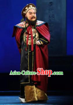 Mei Hua Zan Chinese Beijing Opera Minister Clothing Stage Performance Dance Costume and Headpiece for Men
