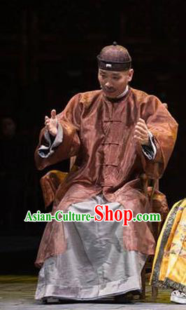Beijing Fayuansi Chinese Ancient Qing Dynasty Kang Youwei Clothing Stage Performance Dance Costume and Headpiece for Men
